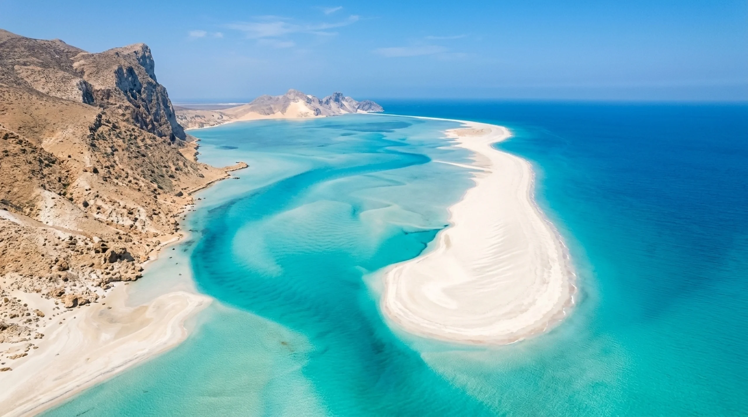 Detwah Lagoon from above — the crescent and the sand
