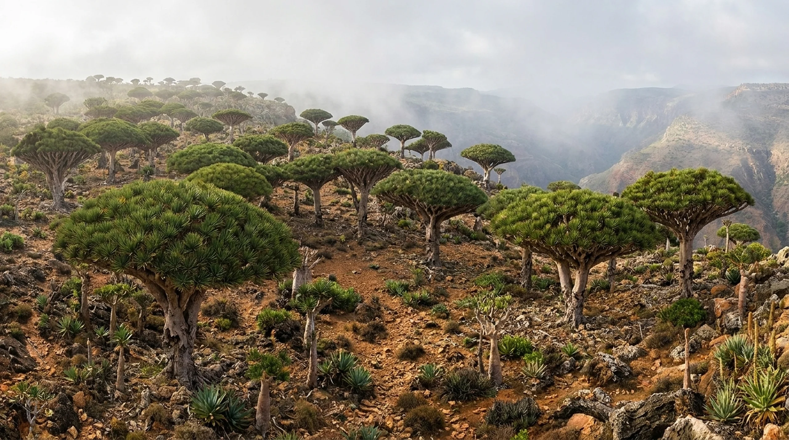 Dragon Blood Tree forest, Diksam Plateau