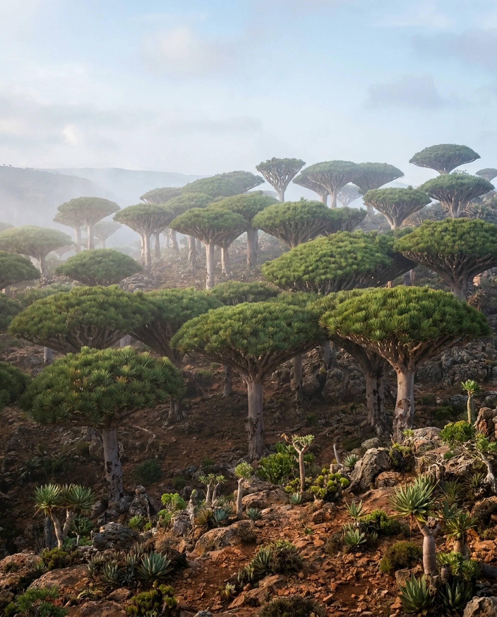 Dragon Blood Tree canopy, Diksam Plateau