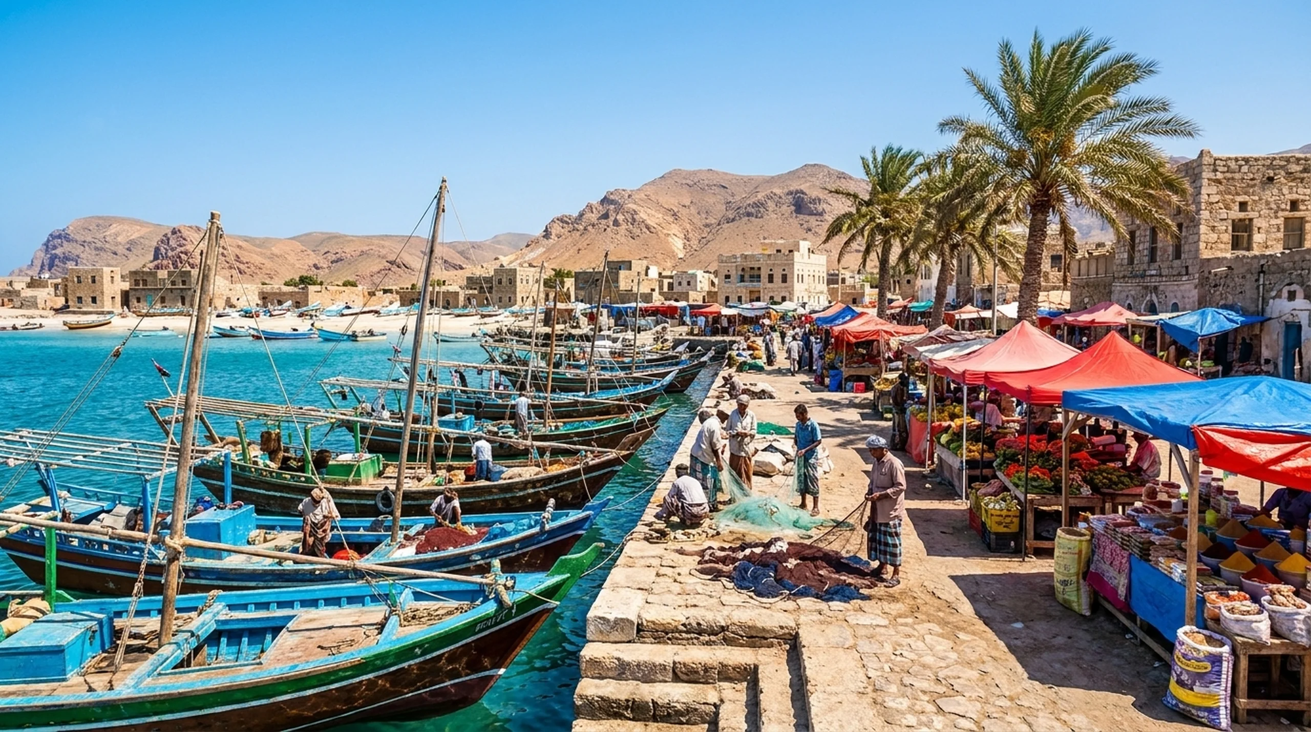 Hadibo harbor at dawn