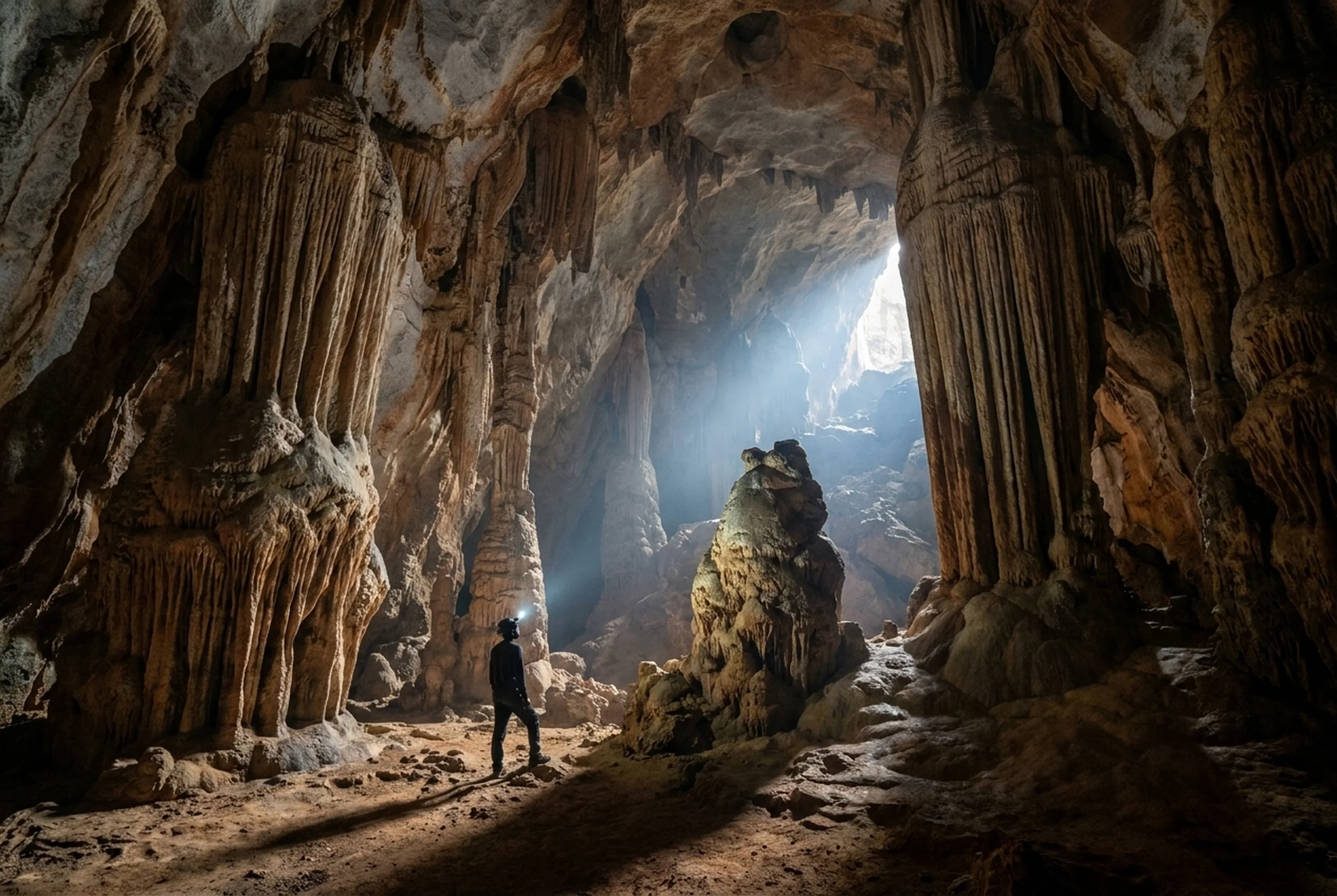 Hoq Cave — cathedral stalactite chambers