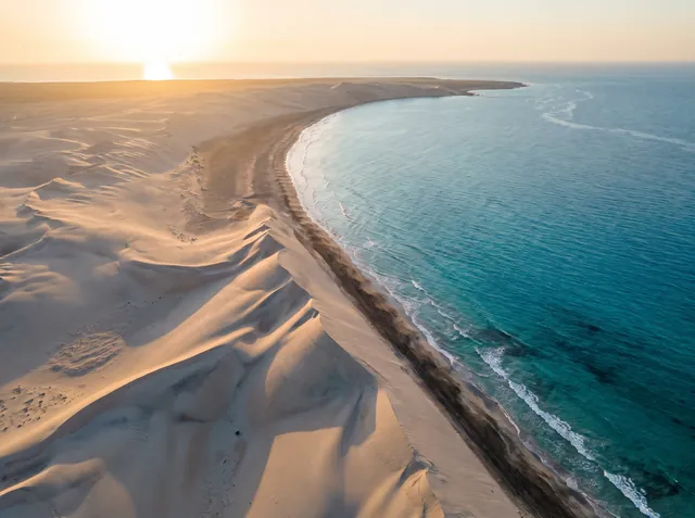 Aomak Beach, best drone shots at golden hour