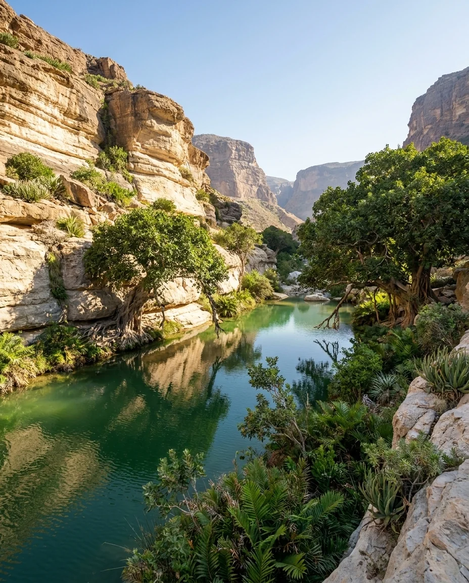 Wadi Ayhaft — canyon and endemic vegetation